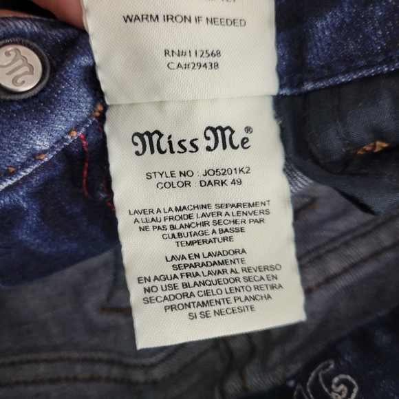 Miss Me Nicole Mid Rise Skinny Raw Hem Ankle Jeans Dark 49 - Picture 9 of 12